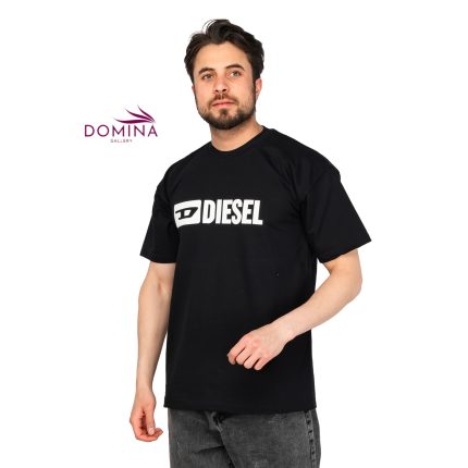 تیشرت Diesel یقه گرد مردانه مشکی طرح دار